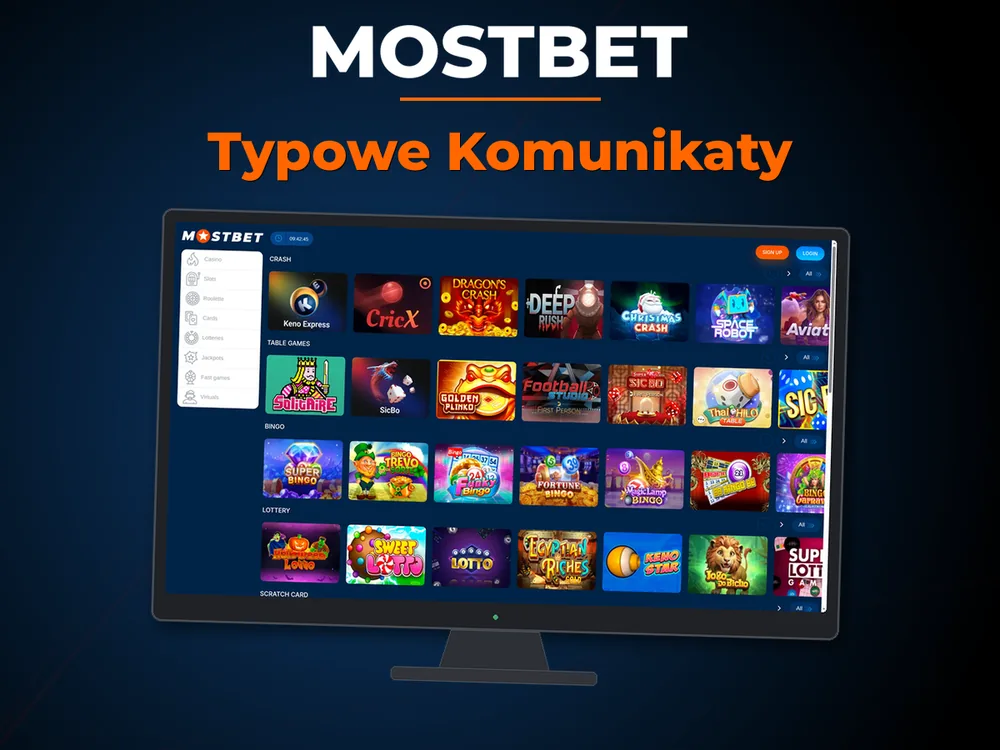 mostbet - Typowe Komunikaty